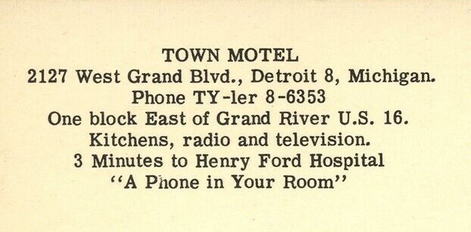 Town Motel - Old Postcard